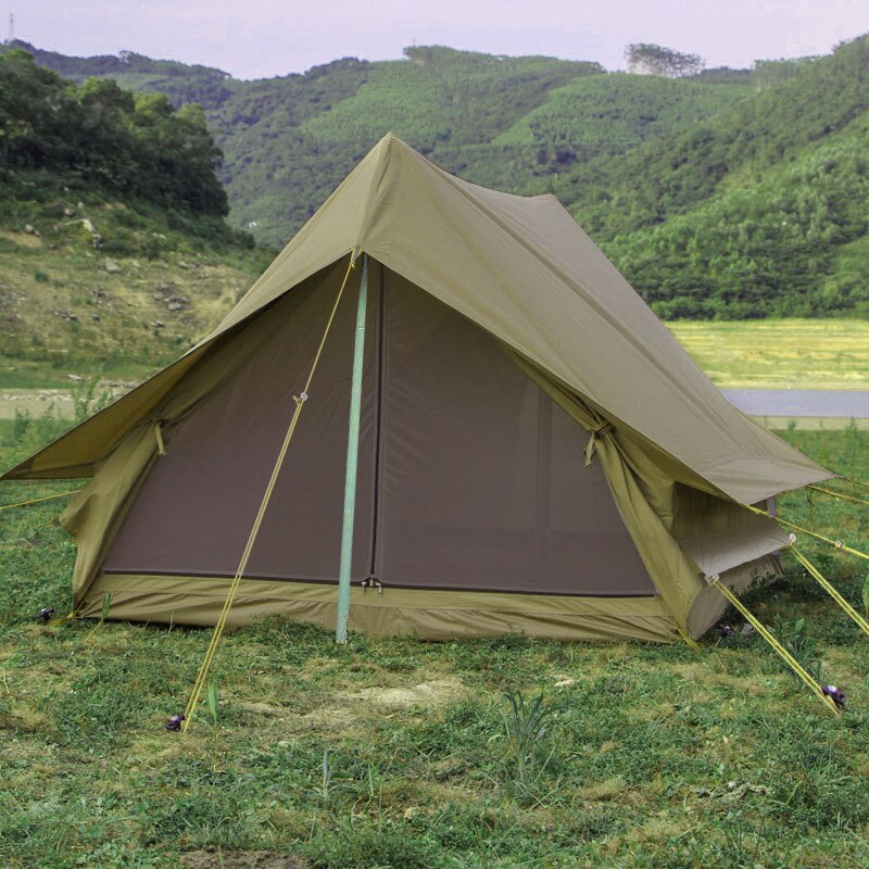 Cheap Goat Tents Outdoor Camping Retro Tent 2 Person Self Driving Camping Protection against Heavy Rain Cabin Type A  Shaped Tent Oxford Cloth   